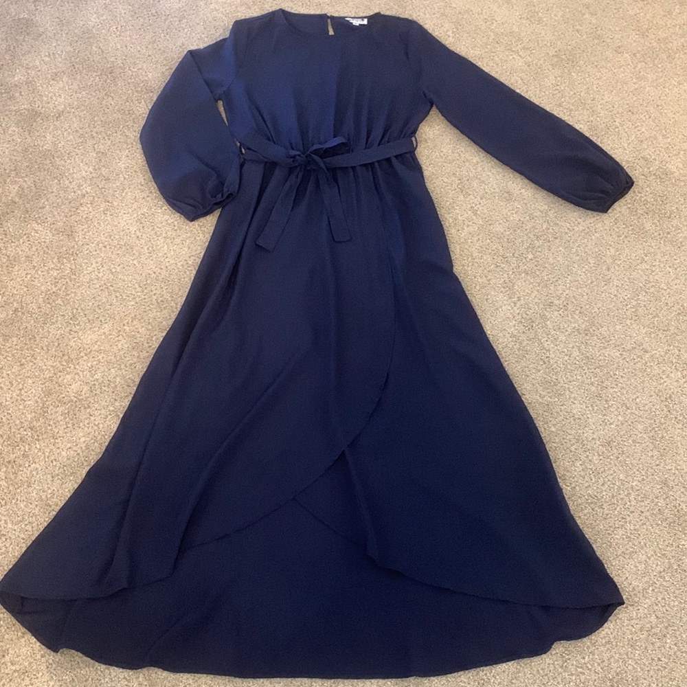 Elegant Navy High Low Dress